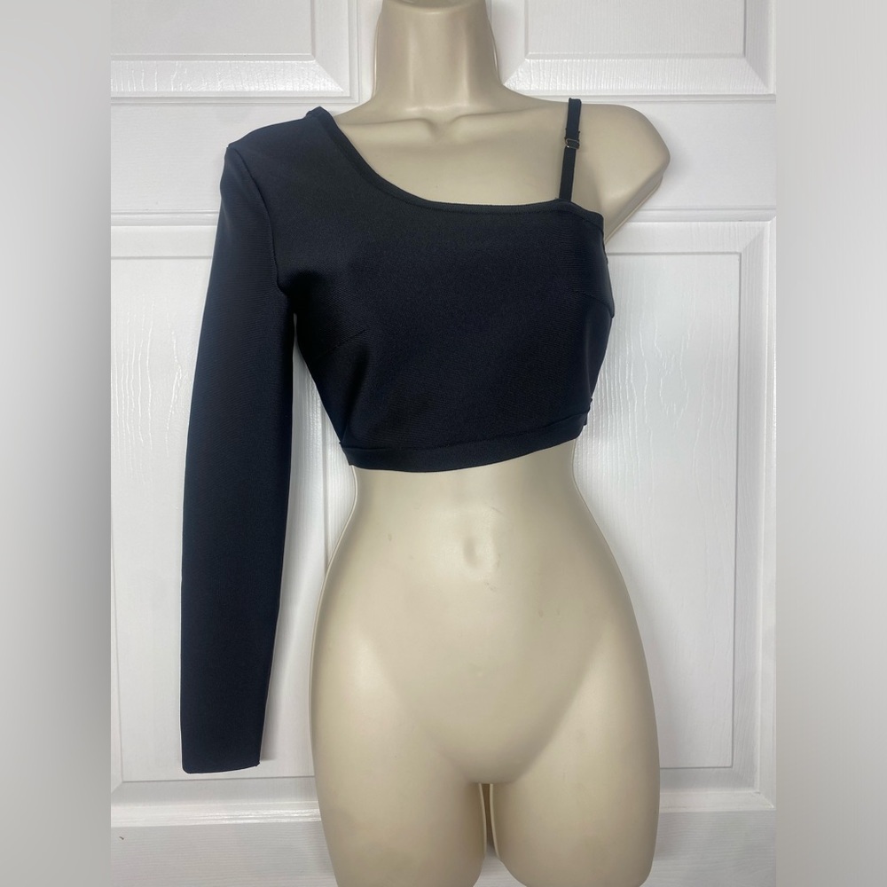 Kali Bandage Black Crop Top  One Shoulder Top Small - Picture 4 of 6